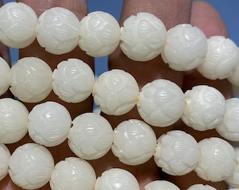 Natural Bodhi Root Lotus Beads: 108 Prayer Beads for Jewelry Making