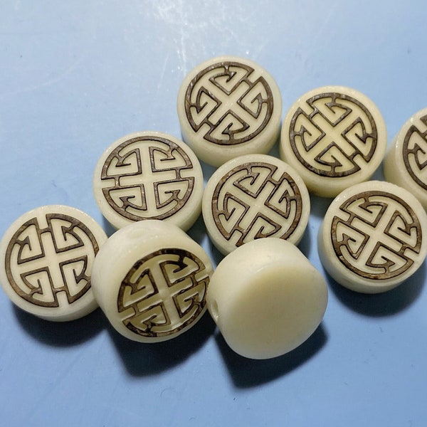 10PCS Natural Tagua Nut Beads 11*5 mm,Ivory Nut Beads,Spacer Beads,Wheel Beads,DIY Jewelry Making Loose Beads,DIY Findings