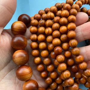 Natural Wood Barrel Beads: Mala Bracelet DIY Jewelry (8 mm 15 mm)