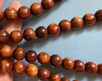 Full Strand Naturalwood Round Beads 8 mm 10 mm 12 mm,Round Beads,108 Loose Beads,Red Wood Beads,Wood Beads,Buddhism Beads, DIY Accessories