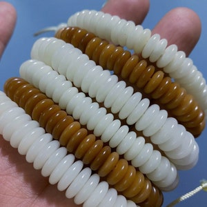 Full Strand Bodhi Root Stopper Beads 8*3 mm or 10*3 mm,Bodhi Loose Beads,Bodhi Spacer Beads,White Bodhi,Flat Beads, DIY Accessories
