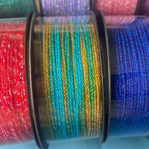 Metallic Twisted Cord: 0.7mm Glitter Beading String, 50 Meters