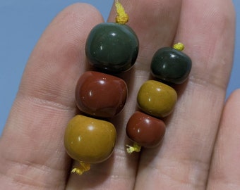 Alax Agate Barrel Beads Set: Natural Gemstone Spacer Beads (9x7, 11x10 mm)