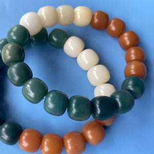 Perles en fût de racine de Bodhi naturelle : Perles de mala en dégradé de couleur (12 x 11 mm)