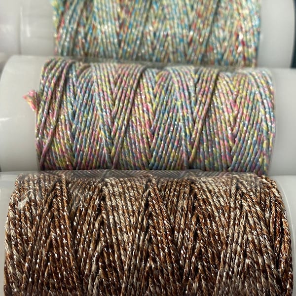 0.2-0.8 mm-Metallic Twisted Cord Non-Stretch 12 Colors,Beading Thread,Jewelry String,Glitter Cord,Beading Wrap,Metallic Passing Cord