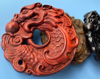 Drachenfisch-Anhänger aus Naturholz, geschnitzt: Mala-Herstellung, DIY-Schmuck