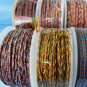 1.0/1.2/1.5 mm 30 Metri Cordoncini di cotone colorati per gioielli fai da te 39 colori, cordoncini di perline, cordoncini colorati, cordoncini di filo, avvolgimento di perline, per gioielli immagine 1