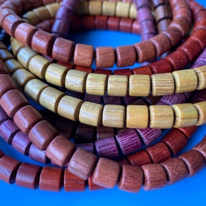 Natural Sandalwood Bucket Shape Beads 6*6 mm 8*8 mm 108 Loose Beads,Barrel Shape Beads,Wood Spacer Beads,Prayer Beads,Mala Making Beads