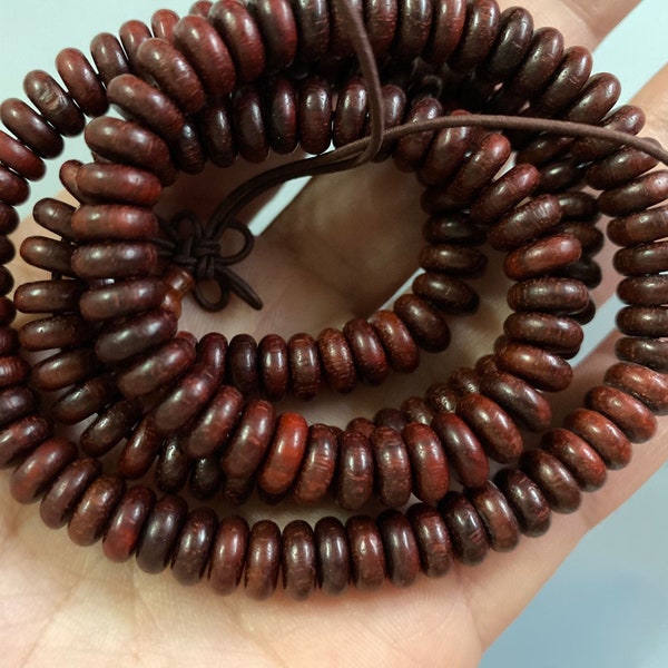 Full Strand Sandelhout Afstandsbode Kralen 8 * 3 mm, Spacer Kralen, Sandelwood Kralen, Red Wood Kralen, Hout Kralen, Boeddhisme Kralen, DIY Accessoires