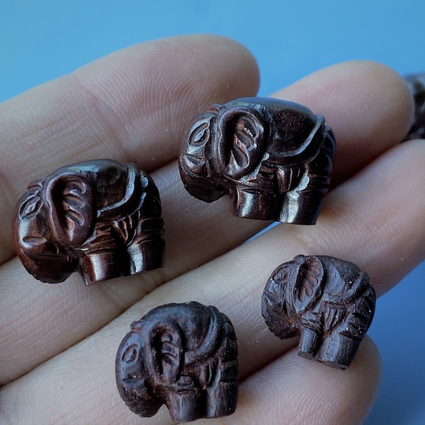 2pcs Sandalwood Carved Elephant Beads 18*20 mm,Elephant Beading,Mala Making,Prayer Beads,Mala Beads,Yoga Beads，Buddhism Jewelry Beads