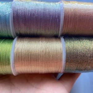 One Set 8 PCS -0.2/0.4 mm 60/ 25 M  Metallic Twisted Cord Non-Stretch,DIY Jewelry String,Glitter Cord,Beading Wrap,Metallic Passing Cord