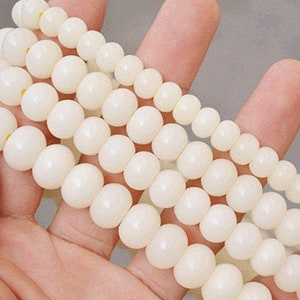 Bianco Bodhi Apple Beads 8/6 mm 9 x 7 mm 10, 8 mm 11, 8 mm 13, 10 mm 11, 9 mm, borlinei di Bodhi, perline sciolte Bodhi, perline buddismo, gioielli fai da te immagine 5