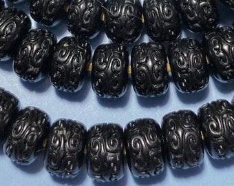 Natural Coconut Great Wall Lines Carved Barrel Beads 8*5 mm  8*6 mm 8*7 mm 9*7 mm,Coconut Spacer Beads,DIY Jewelry Making,Carved Beads