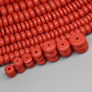20 PCS Cinnabar Disc Spacer Beads: For Handwork