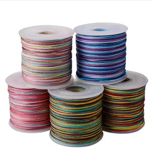 1.0 mm- 85 Meters Gradient Colors DIY Jewelry 24 Ply Twist Beading Strings 8 Colors,Colorful Cords,Thread Cords,Beading Wrap,For Jewelry