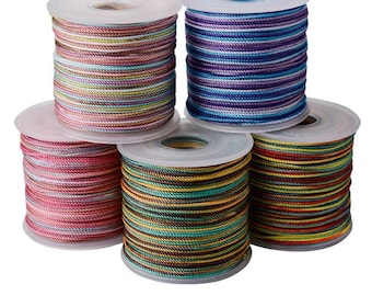 Cordón de nailon degradado para abalorios: 1,0 mm, 85 metros, hilo para bisutería DIY