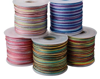 1.0 mm- 85 Meters Gradient Colors DIY Jewelry 24 Ply Twist Beading Strings 8 Colors,Colorful Cords,Thread Cords,Beading Wrap,For Jewelry