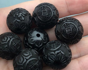 Engraved Blackwood Spacer Beads: DIY Jewelry, Prayer Beads (15-20mm)