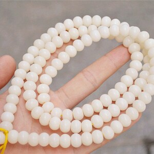 Bianco Bodhi Apple Beads 8/6 mm 9 x 7 mm 10, 8 mm 11, 8 mm 13, 10 mm 11, 9 mm, borlinei di Bodhi, perline sciolte Bodhi, perline buddismo, gioielli fai da te immagine 8
