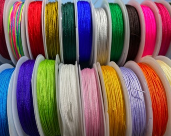 Cordón de nailon para abalorios de 0,4 mm: 10 metros, cordón de nudo chino