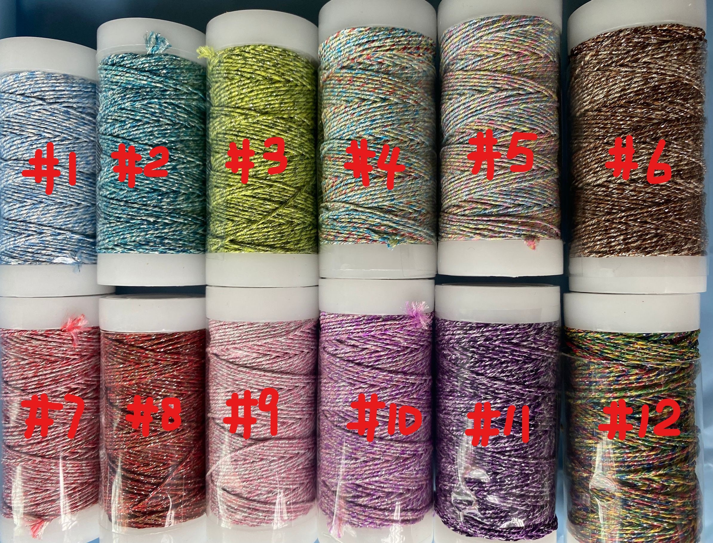 Metallic Twisted Cord: Glitter Beading Thread, Jewelry String (12 ...