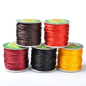 2.5 mm-25 Metres DIY Jewelry Polyester String 16 Colors,Chinese Knot Cord,Polyester Cords,Thread Cords,Jewelry Wrap,For Bracelet & Necklace