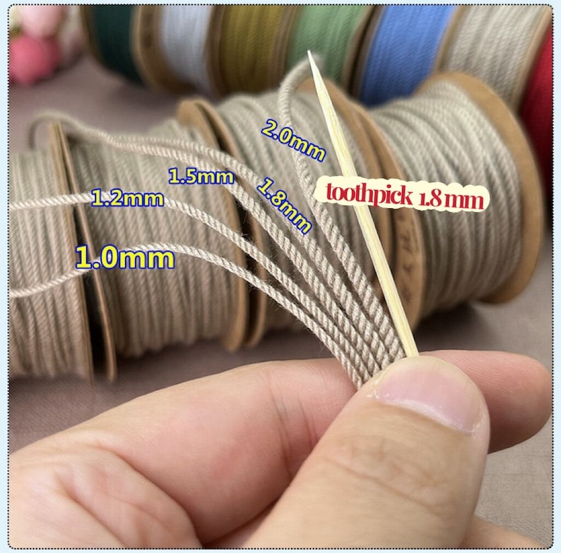 1,0/1,2/1,5 mm-30 mètres de cordons en coton pour bijoux à bricoler soi-même colorés 39 couleurs, ficelles de perles, ficelles colorées, cordons enfilés, emballage de perles, pour bijoux image 9