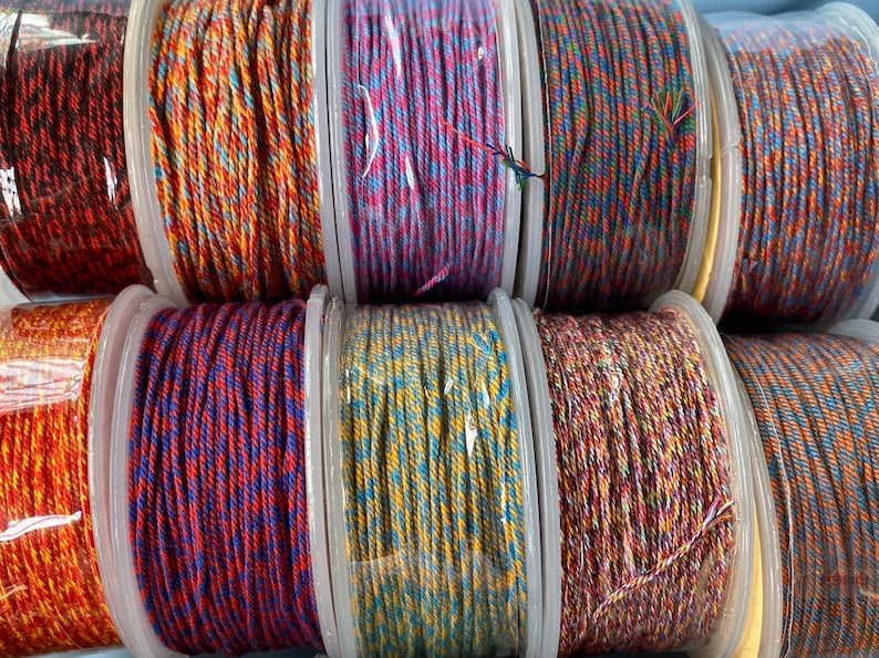 1.0/1.2/1.5 mm 30 Metri Cordoncini di cotone colorati per gioielli fai da te 39 colori, cordoncini di perline, cordoncini colorati, cordoncini di filo, avvolgimento di perline, per gioielli immagine 7