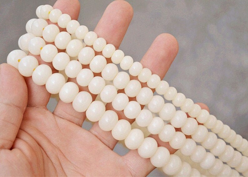 Bianco Bodhi Apple Beads 8/6 mm 9 x 7 mm 10, 8 mm 11, 8 mm 13, 10 mm 11, 9 mm, borlinei di Bodhi, perline sciolte Bodhi, perline buddismo, gioielli fai da te immagine 5