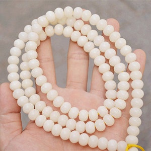 Bianco Bodhi Apple Beads 8/6 mm 9 x 7 mm 10, 8 mm 11, 8 mm 13, 10 mm 11, 9 mm, borlinei di Bodhi, perline sciolte Bodhi, perline buddismo, gioielli fai da te immagine 7