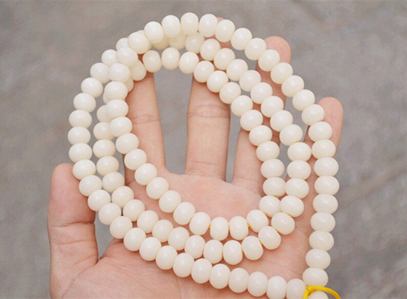 Bianco Bodhi Apple Beads 8/6 mm 9 x 7 mm 10, 8 mm 11, 8 mm 13, 10 mm 11, 9 mm, borlinei di Bodhi, perline sciolte Bodhi, perline buddismo, gioielli fai da te immagine 7