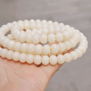 Bianco Bodhi Apple Beads 8/6 mm 9 x 7 mm 10, 8 mm 11, 8 mm 13, 10 mm 11, 9 mm, borlinei di Bodhi, perline sciolte Bodhi, perline buddismo, gioielli fai da te immagine 10