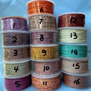 1.0/1.2/1.5 mm 30 Metri Cordoncini di cotone colorati per gioielli fai da te 39 colori, cordoncini di perline, cordoncini colorati, cordoncini di filo, avvolgimento di perline, per gioielli immagine 2