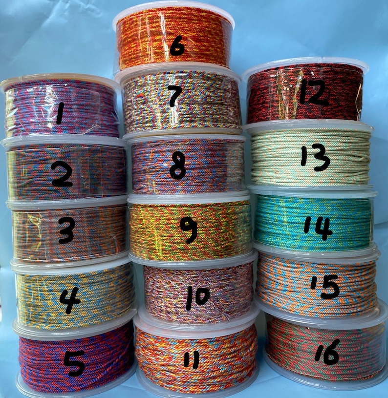 1.0/1.2/1.5 mm 30 Metri Cordoncini di cotone colorati per gioielli fai da te 39 colori, cordoncini di perline, cordoncini colorati, cordoncini di filo, avvolgimento di perline, per gioielli immagine 2