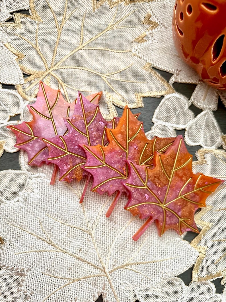 Maple Leaf Table Coasters - Rustic Autumn Decor | Fall Themed Drink ...
