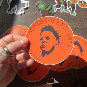 Cute Halloween 3&quot; Vinyl Sticker - Micheal Myers Haddonfield, Illinois