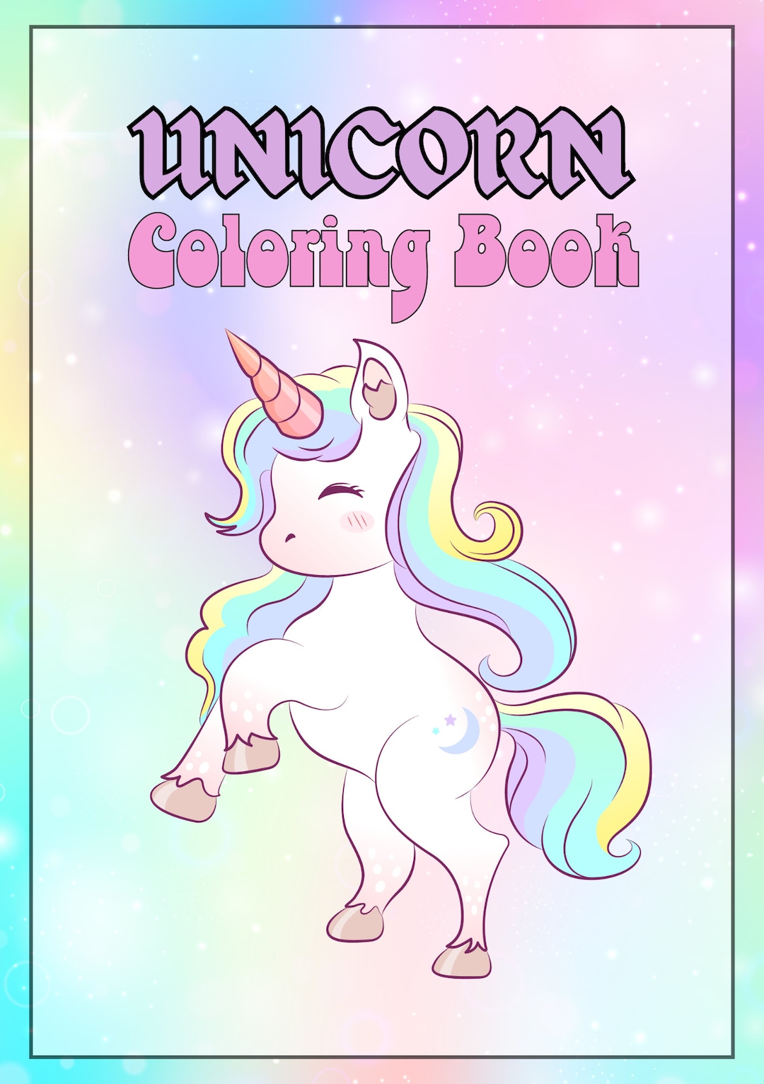 Unicorn Coloring Book - 10 Pages Printable - Etsy