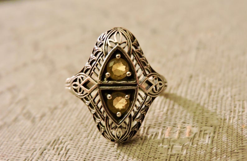Art Deco Citrine Ring