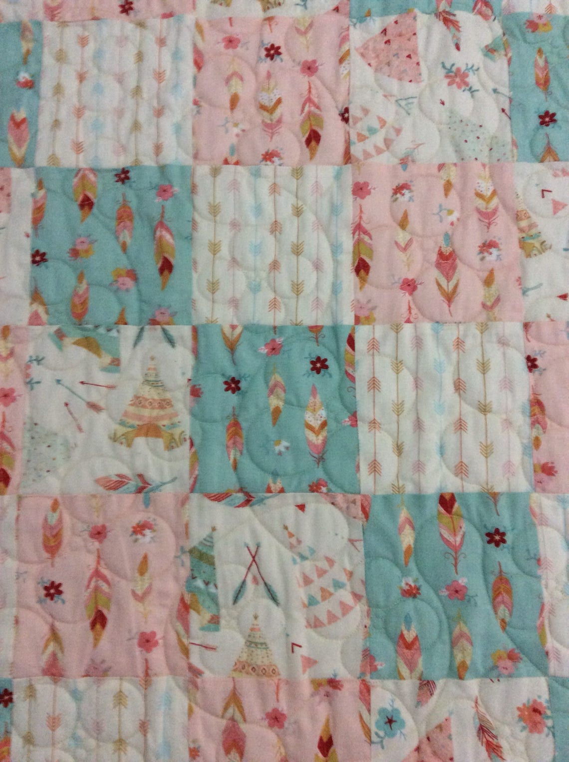 Handmade baby/toddler cot quilt Etsy