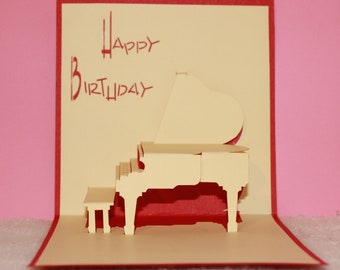Piano Pop Up Birthday Card