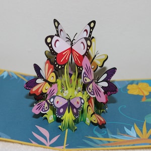 Vlinders wenskaarten, gepersonaliseerde pop-upkaart voor Thanksgiving, Moederdag, verjaardagskaart, bedankkaart, condoleancekaart