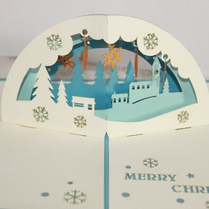 Weihnachts Pop Up Karten/ Stadt zu Weihnachten Pop Up Karte/ Stadt zu Winter