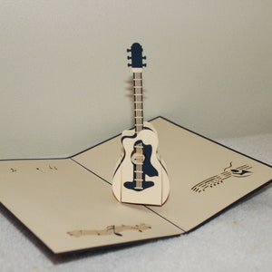 Pop-upkaart/pop-up gitaar/pop-upverjaardagskaart