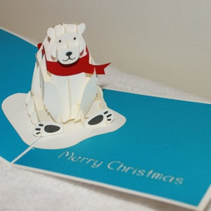 Pop Up Weihnachtskarte/ Pop Up Eisbär/ Weihnachtskarte