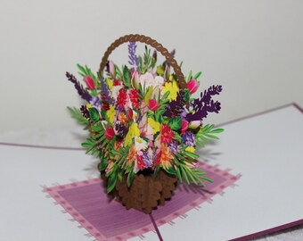 Pop Up Flower Vase/ Flower Vase Pop up/ Pop Up Card for any occasion