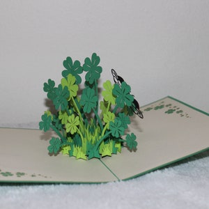 Pop Up Vierblättriges Kleeblatt / St. Patrick Day Pop Up Karte / Viel Glück Pop Up Karte / Pop Up Karte für jeden Anlass