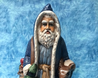 Handcrafted Old World Woodland Santa, Santa, Old World Santa, handcrafted Santa