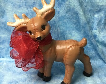Ceramic Reindeer Handpainted 7” - Etsy
