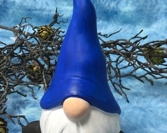 Gnome, handcrafted gnome, blue gnome, garden gnome, first gnome