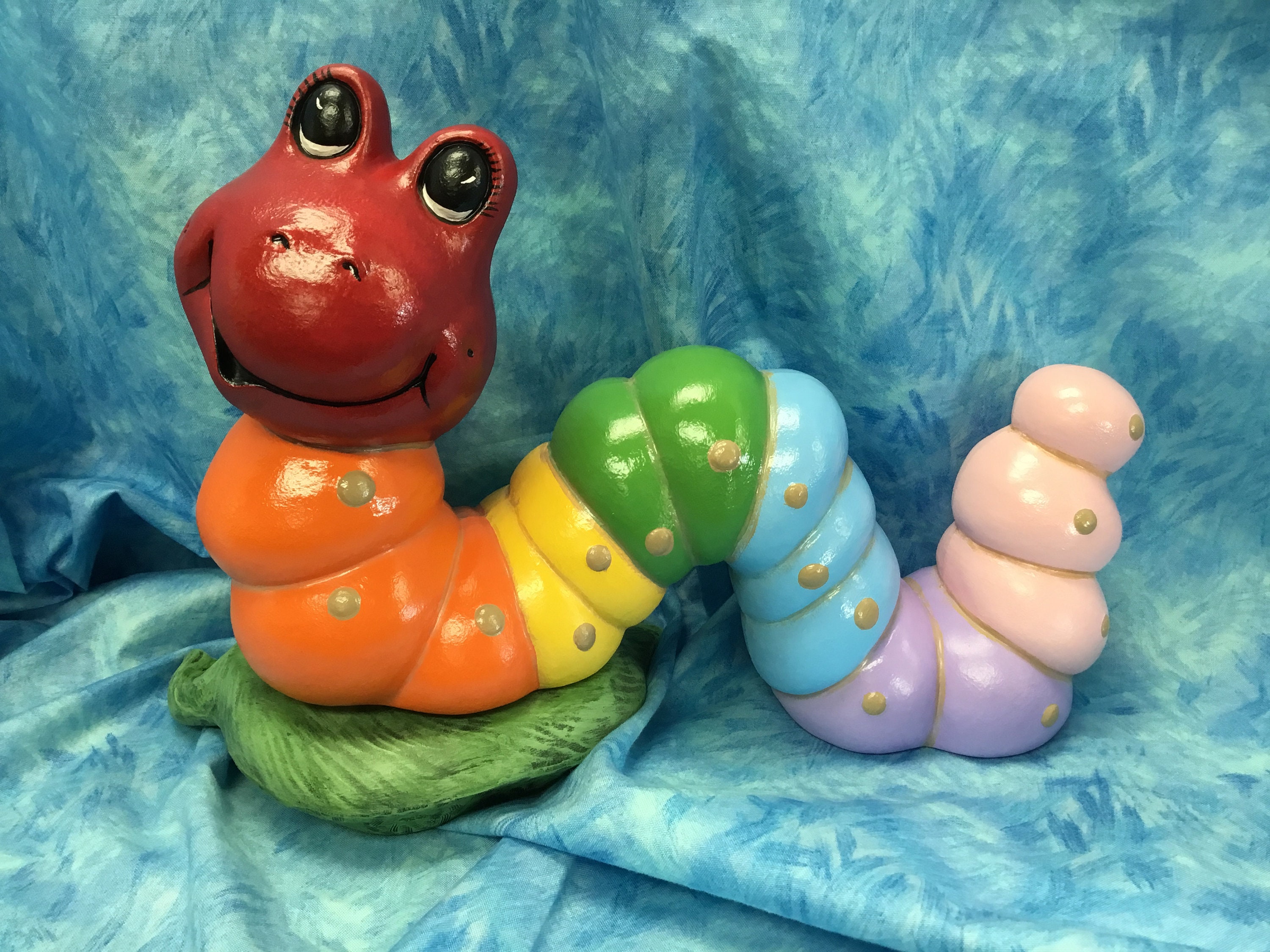 Pulgada y hoja, gusano y hoja de arte de jardín, gusano y hoja de